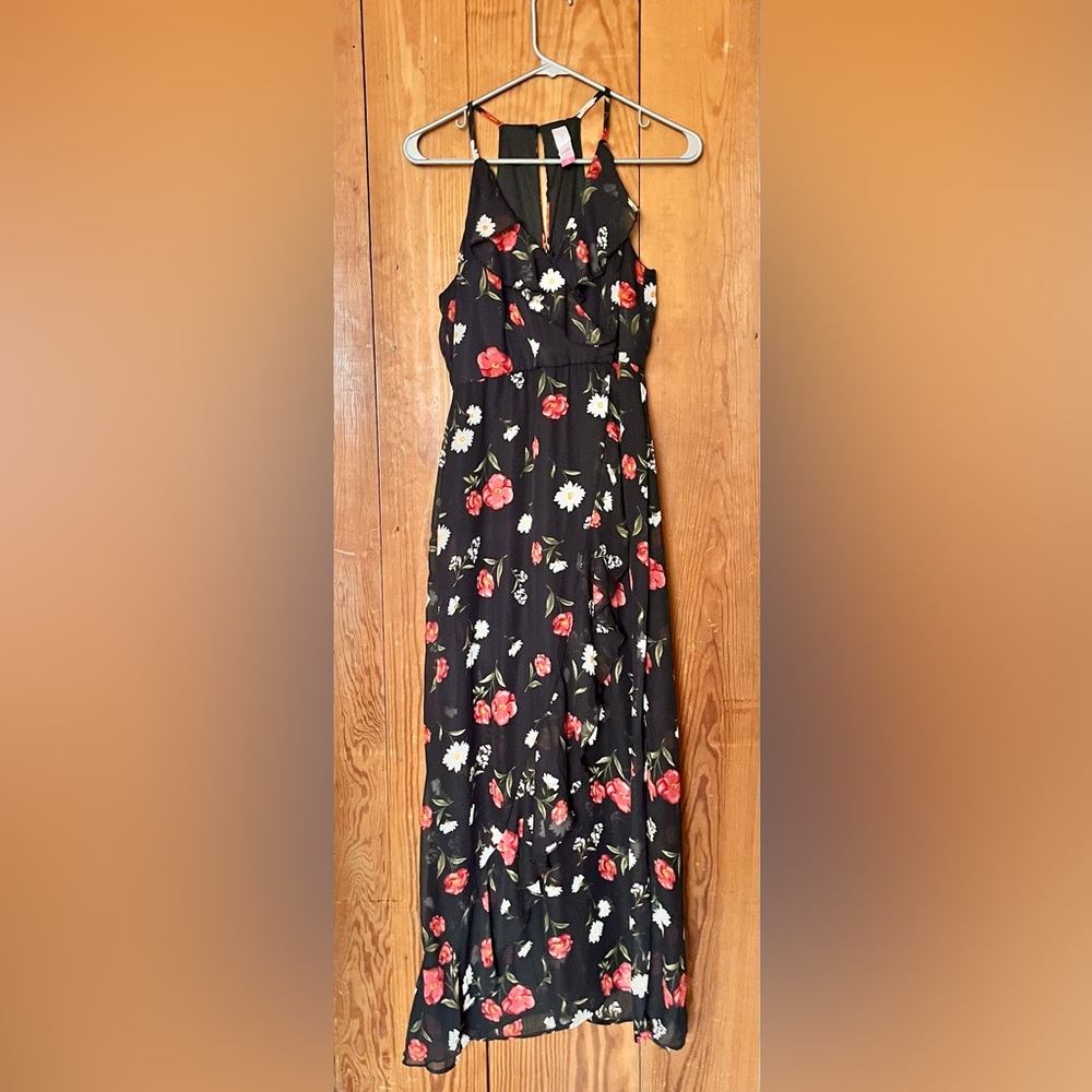 No Boundaries Junior's XL Sleeveless Floral Maxi Dress